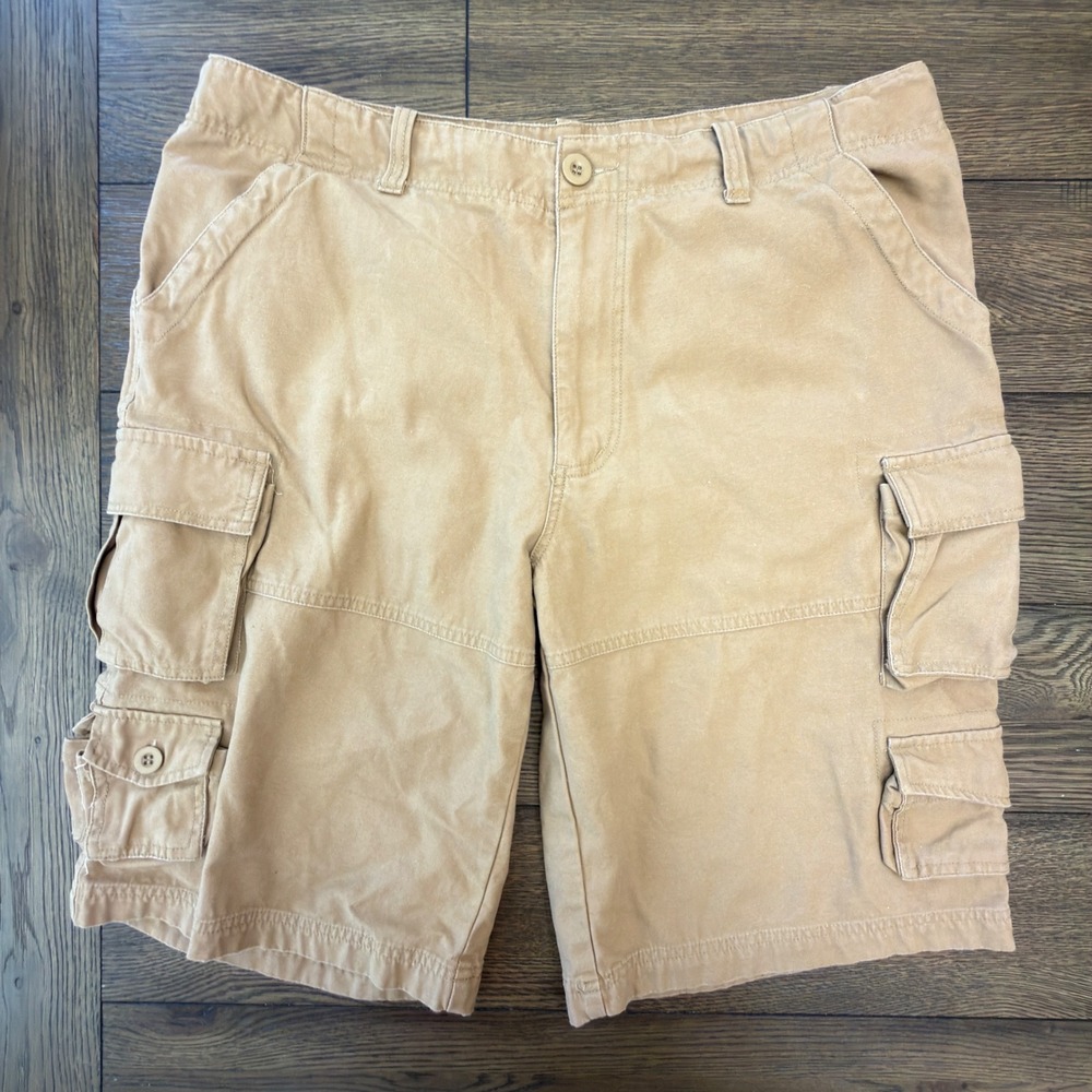 West Louis Mens Tan Khaki Cargo Shorts Relaxed Fit Multi-Pocket Size‎ L 34 Waist